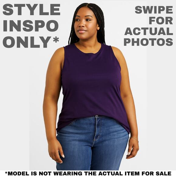 NWT Valerie Stevens 2X Stretchy Purple Tank Top [0072] - Picture 2 of 4